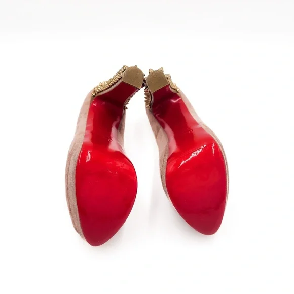 Christian Louboutin Babel Clou Spiked Platform Peep-Toe Pumps Heels EU 37.5 - Picture 8 of 9